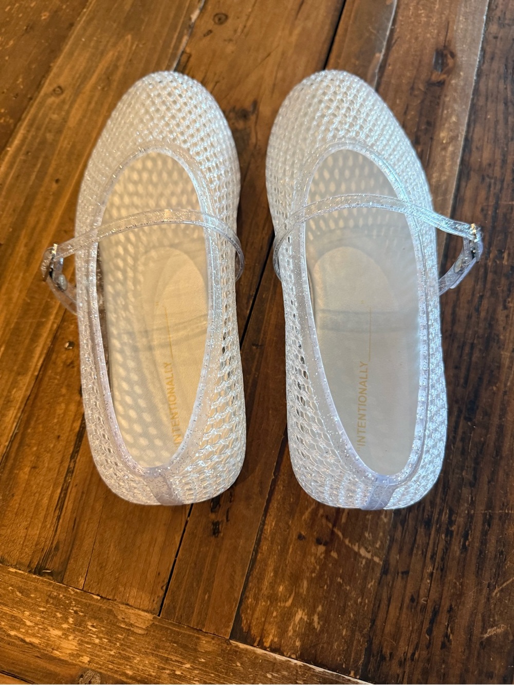 White Mesh Mary Jane Flats